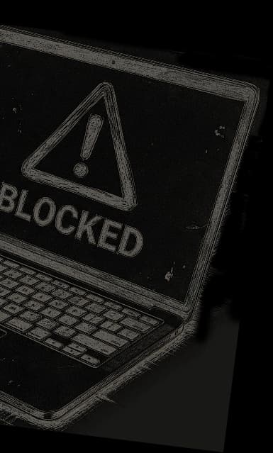 Blocked laptop illustration