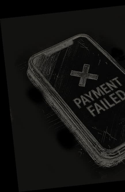 Payment failed phone illustration